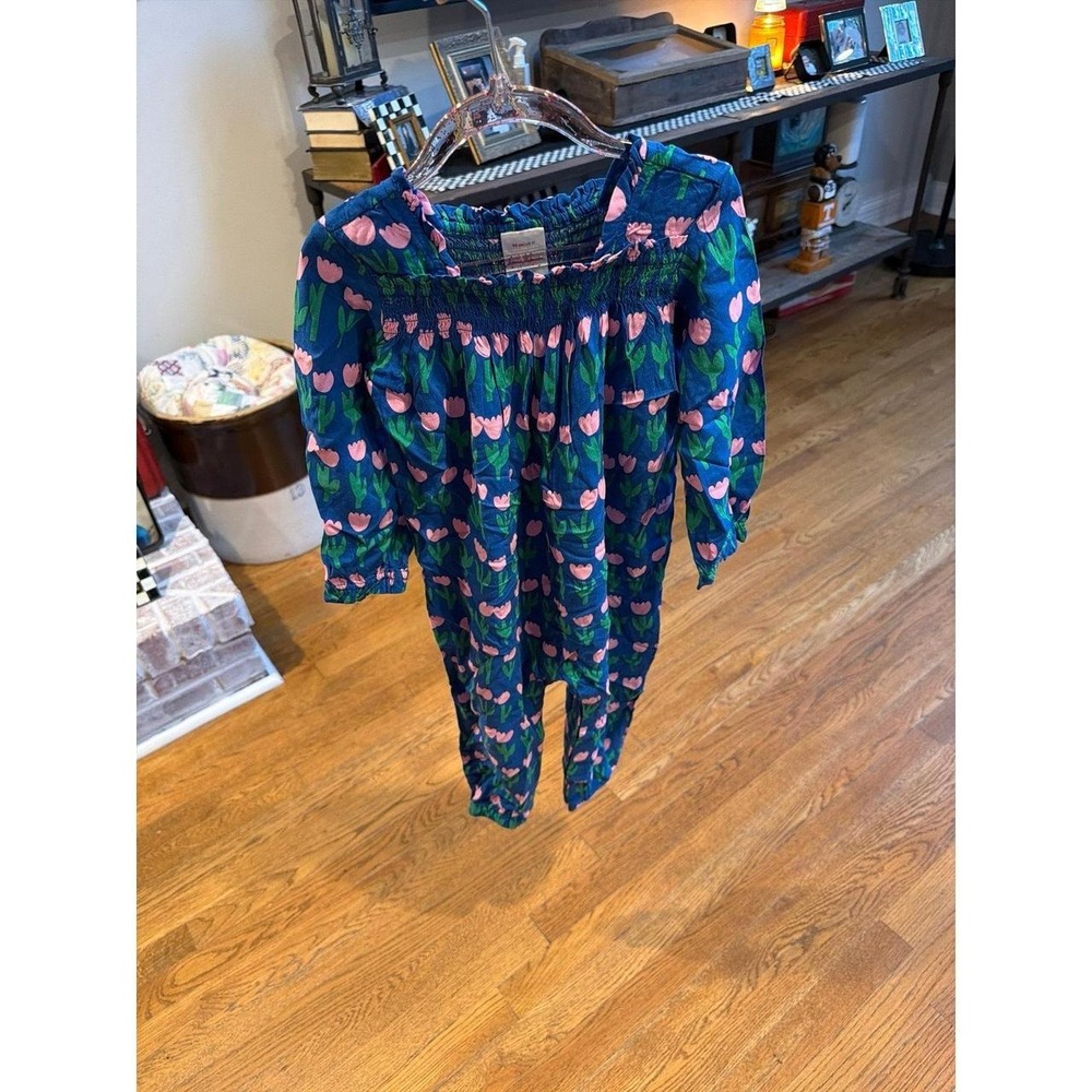 Hanna Andersson child's smocked romper tulip print girls 3T